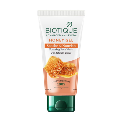 Biotique Face Wash Honey Gel Smothe And Nourish Foaming For All Skin Types